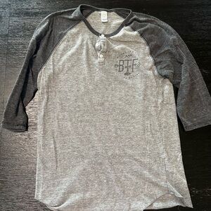 Bless The Fall 3/4ths baseball Gray Raglan Henley Shirt